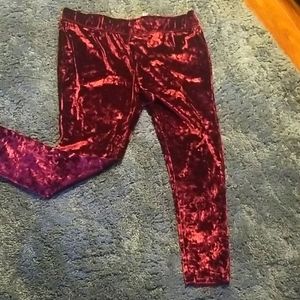 Velvet wine leggings 3x